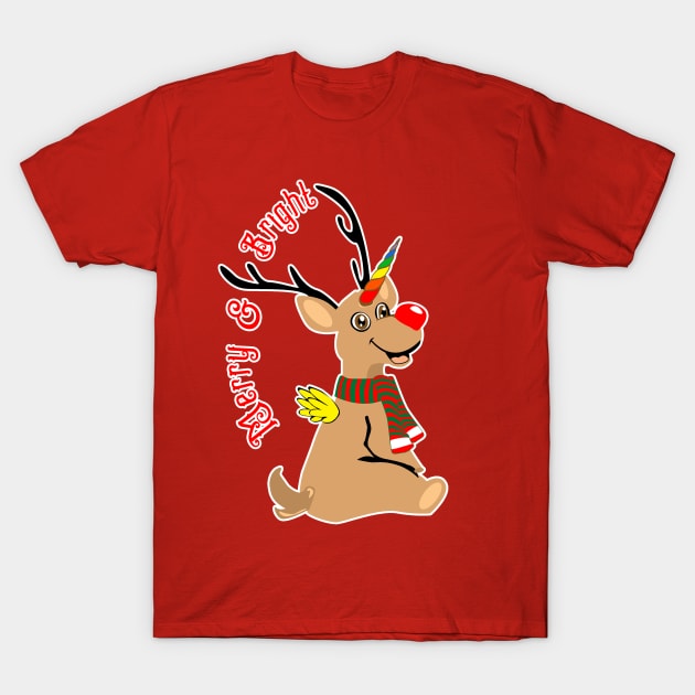 Red Nosed Reindeer T-Shirt by KolJoseph